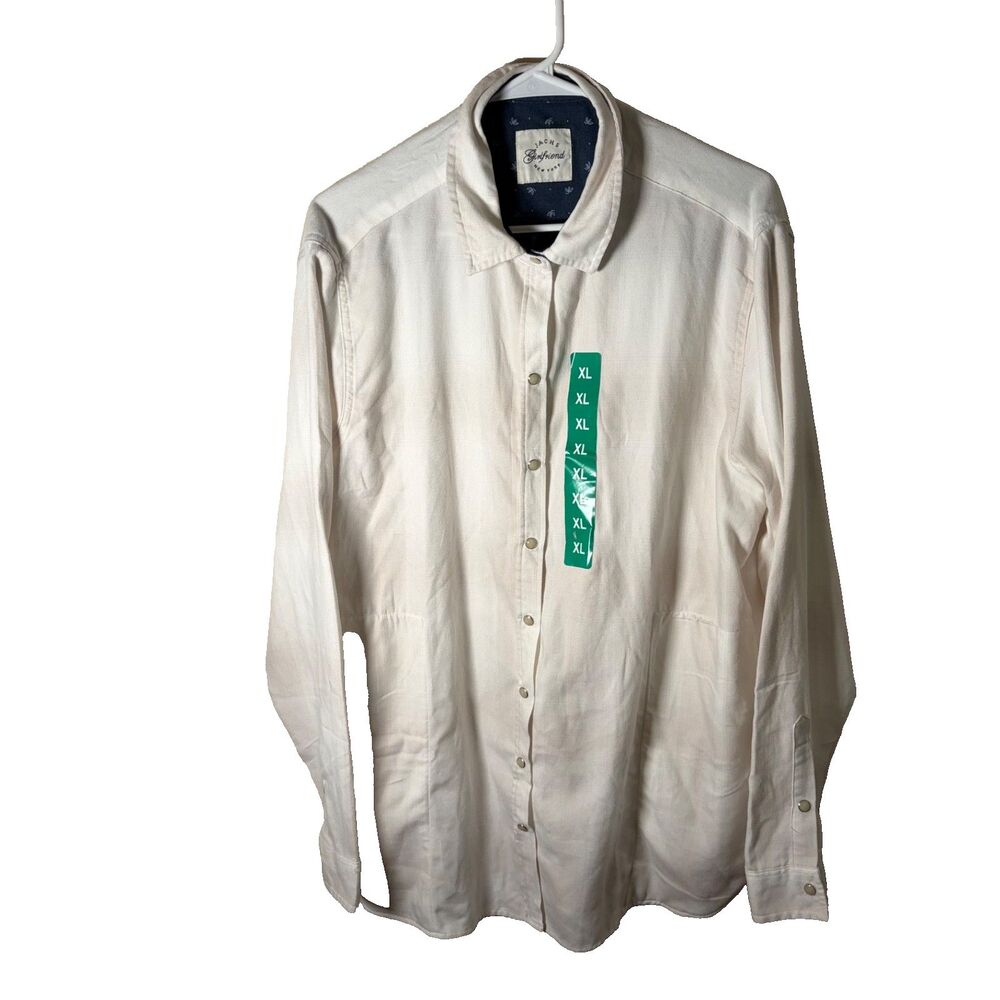 Jach's Girlfriend Shirt Women's XL Striped Button Up Long Sleeve Collared Top